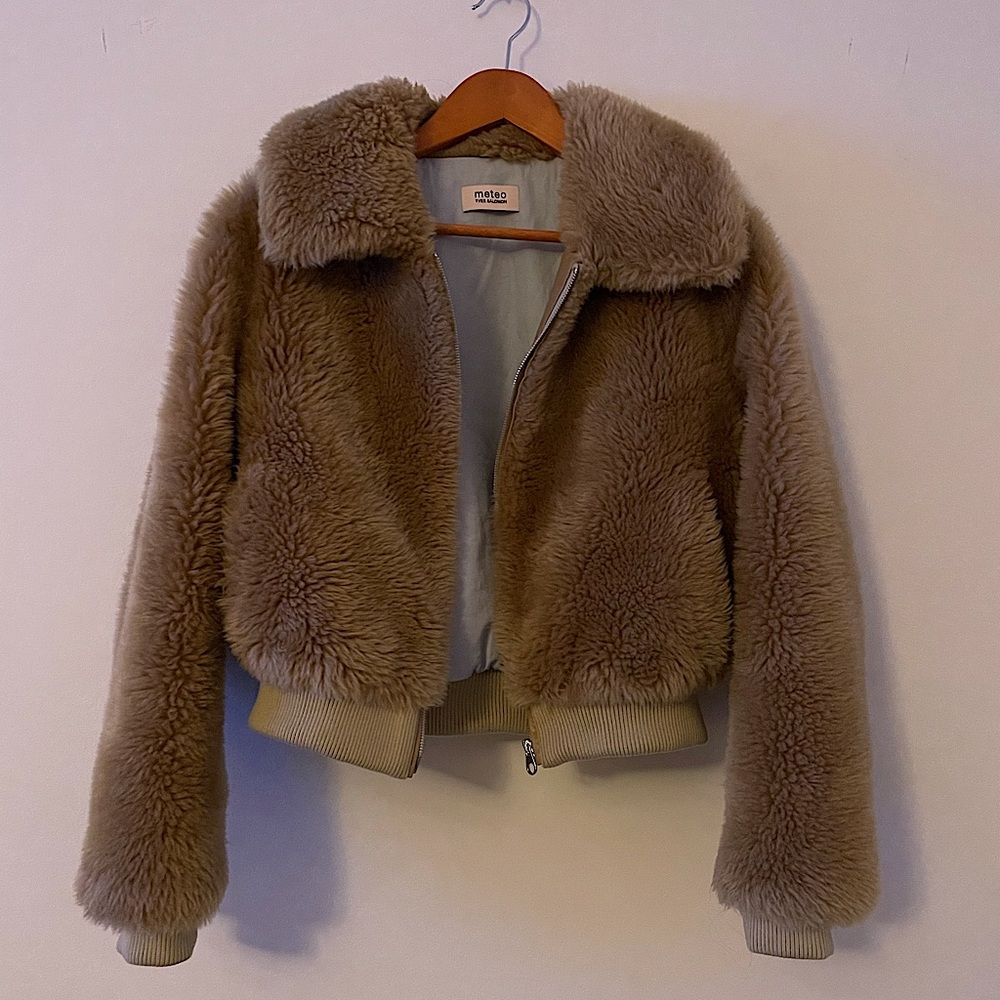 Meteo YVES SALOMON Lamb Wool Bomber Jacket